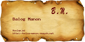 Balog Manon névjegykártya